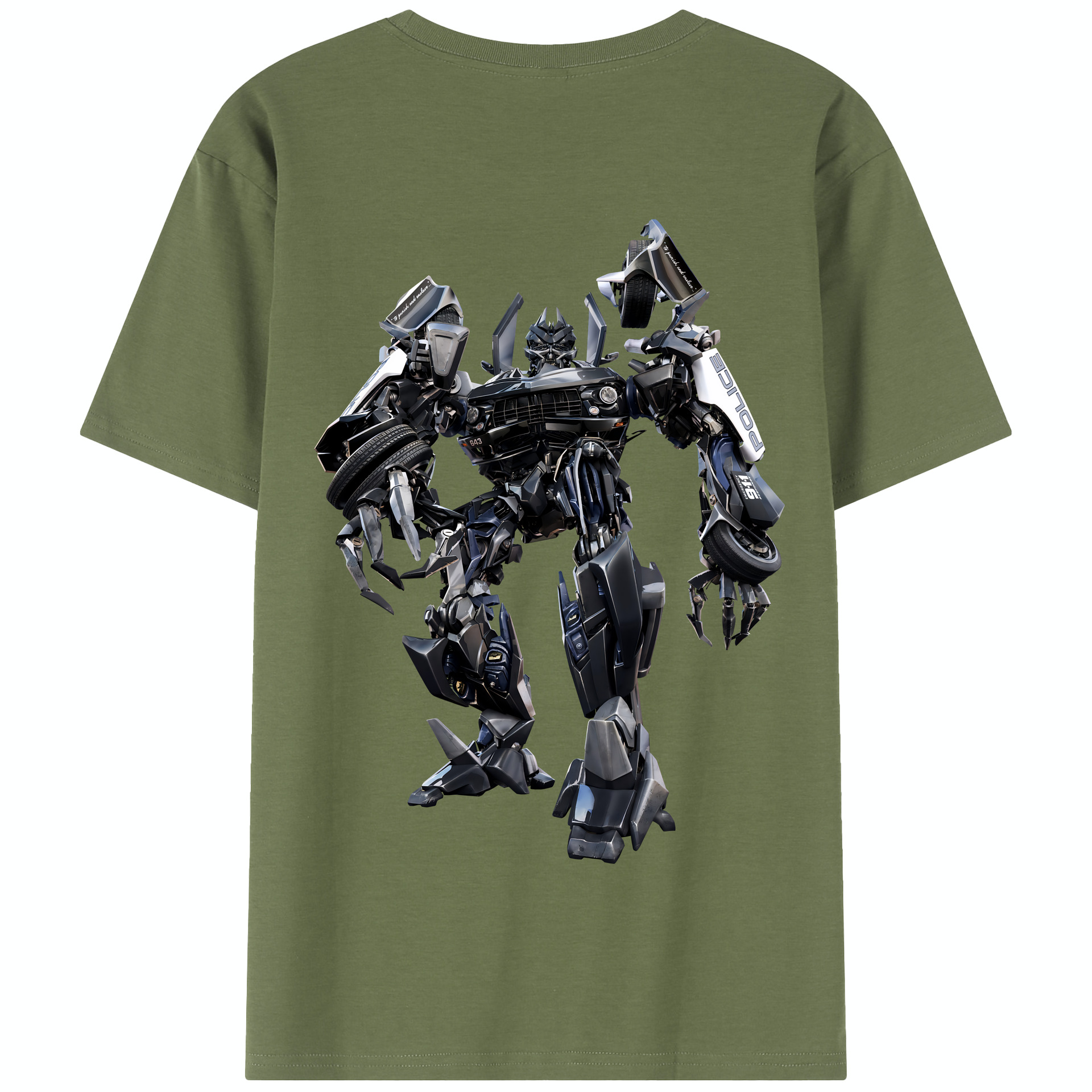 （画像用） Transformers トランスフォーマー 綿100％半袖Tシャツ（背面プリント）